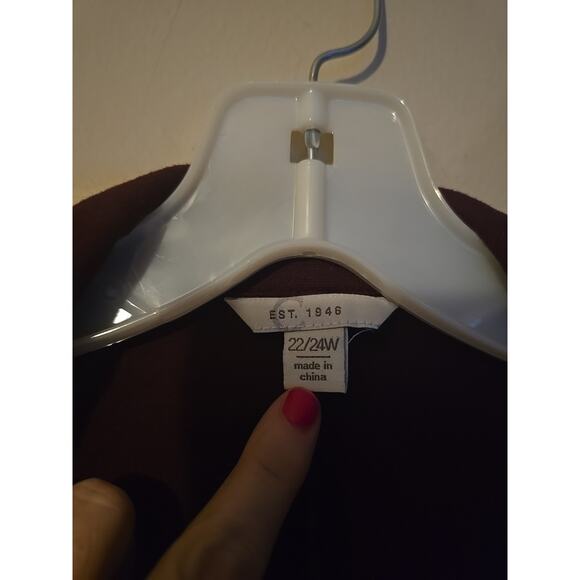 Cato Burgundy Open Front Career Casual Blazer Jacket Womans Plus Size 22/24W - Picture 4 of 5